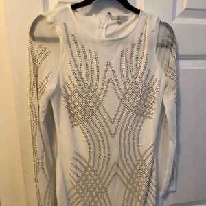White sequin pattern dress